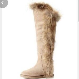 UGG Koolaburra Sasha Leather Fox Fur Tall Boot